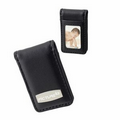 Black Leather Money Clip w/ 7/8"x1 1/4" Photo Window